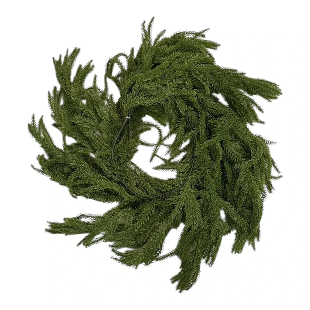 Christmas Norfolk Pine‎ Garland Artificial 9ft Real Touch Mantle Decor NEW
